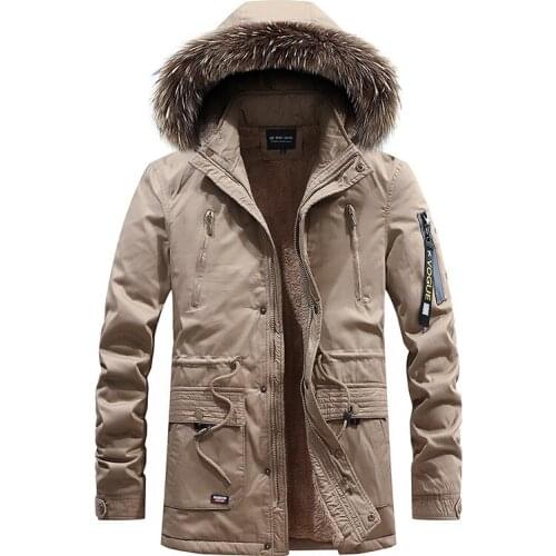 Men Parka Coats Winter Jacket Men Slim Thicken Fur Hooded Outwear Warm Coat