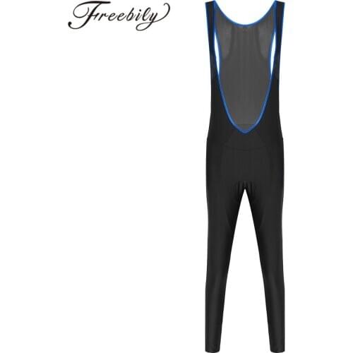 Men Cycling Bib Pants Breathable Sleeveless Bodysuit Mountain Bike Long Pants Riding Bicycle Tights Cycling Bib Trousers