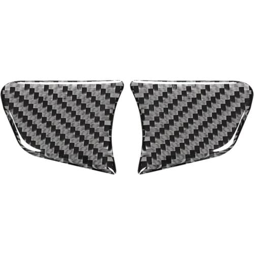 Carbon Fiber Steering Wheel Button Cover Sticker Trim for - A6 2012 2013 2014 2015 2016 2017 2018