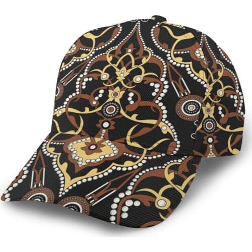 Noisydesigns Summer Men Baseball Caps Hats For Women Black Snapback Lady Adjustable Luxury Europe Ethnic Retro Flower Dropship