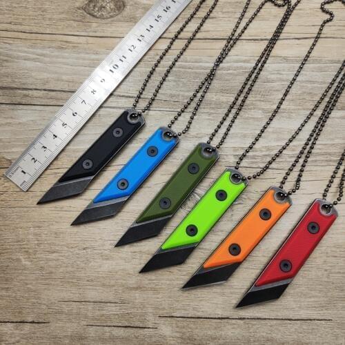 Dropship 3Cr13 Steel Fixed Blade Knife EDC Mini Camping Knife ABS Handle Portable Hand Tools With Necklace And Knife Case