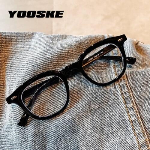 YOOSKE Computer Glasses Frames Women Men Anti Blue Rays Light Blocking Round Eyeglasses Frame Optical Spectacle Eyeglass