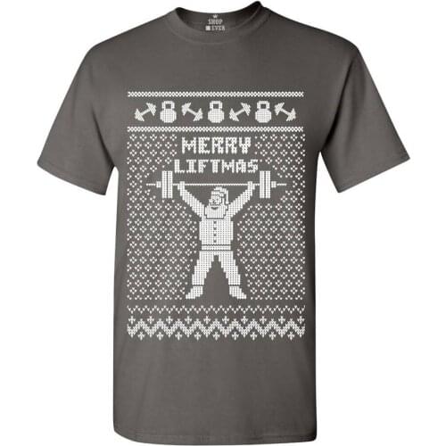 Merry Liftmas T-Shirt Christmas Party Xmas Ugly Gym Training Shirts100 % Cotton T Shirt For Men Design Tops Funny Tee Shirts