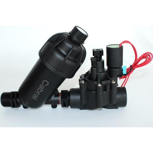 Drip irrigation system 1 inch irrigation solenoid valve with flow with external manual switch +Large Capacity Filter