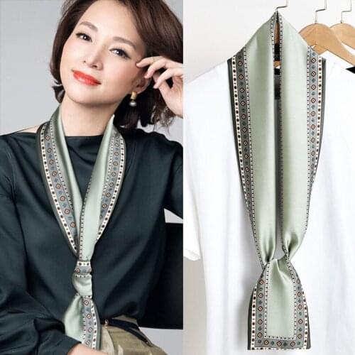 Tufaha Womens Scarf Small Scarf Female Korea Scarf Narrow Fashion Scarf Decoration Joker Suit Spring and Autumn Women