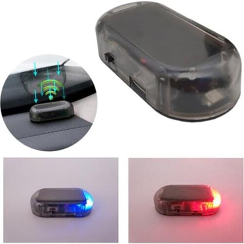 Universal Car Fake Solar Power Alarm Lamp Security System Warning Theft Flash Blinking Car Anti-Theft Caution LED Light Red/Blue