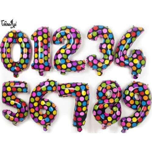 16inch 40cm metallic colorful dots foil mylar helium Balloons for Birthday wedding Party Decoration