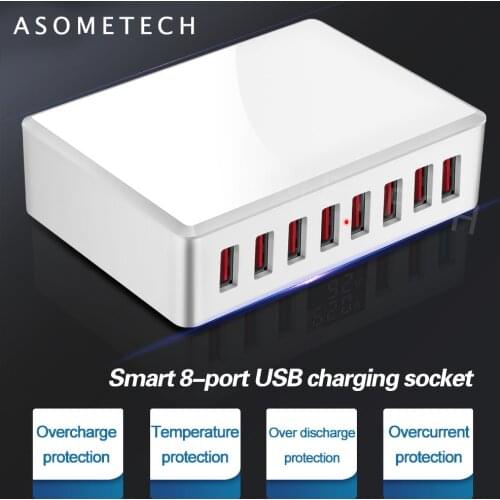 40W USB Phone Charger Portable USB Desktop Smart Charging Station for Tablet Phone 8 Ports USB Device Travel Power Adapter