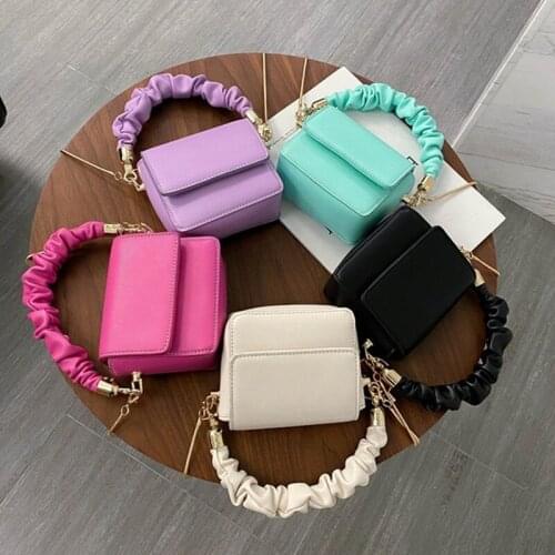 2021 Day Clutch Thick Gold Chains Square Purse Bag Women Cloud Underarm Shoulder Bag Pleated Baguette Pouch Totes Handbag