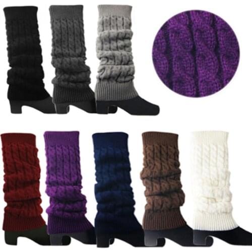 1 Pair Womens Crochet Cable Knit Braided Winter Leg Warmers Boot Cuffs Toppers Socks