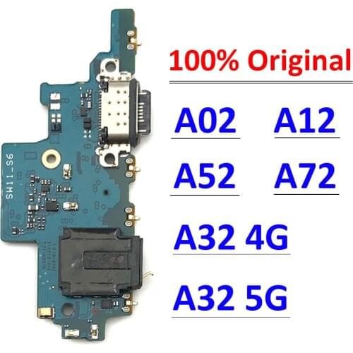 100% Original USB Charging Port Dock Connector Board Flex Cable For Samsung A12 A52 A72 A02 A32 4G 5G With Mic Microphone