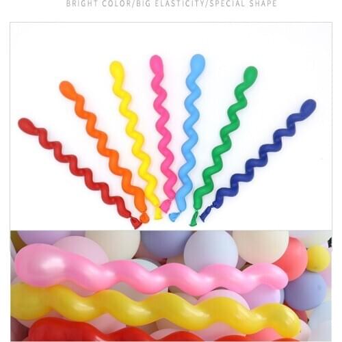 100 Pcs/set Balloons Rubber Spiral Latex Balloons Wedding Birthday Party Decoration long Ballon