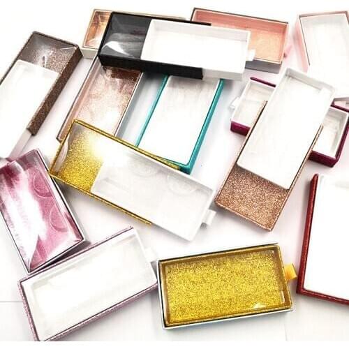 100pcs rectangle Transparent drawer eyelashes box with lashes tray eyelashes package High quality mink lashes customized logo
