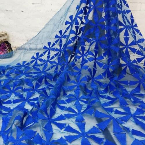 2yards Latest Organza Embroidery Lace Fabrics 2017 African Milk Silk Fabric For Party Dress French Lace Fabric Nigerian Wedding