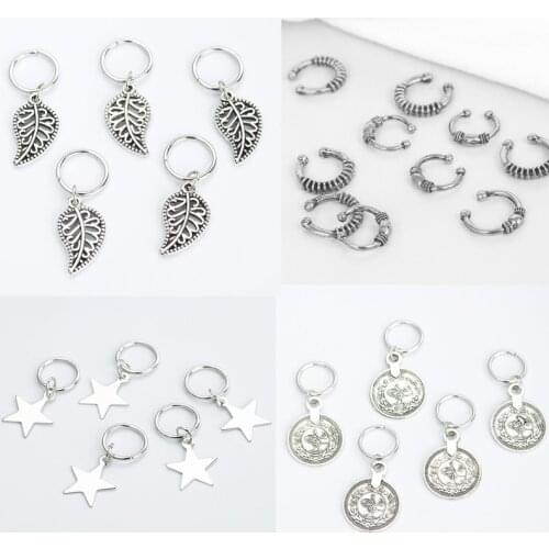 5/10/50pcs Gold Silver Hair Ring Braid Dreadlocks Bead Hair Cuffs Dread Tube Charm Dreadlock Accessaries Extension