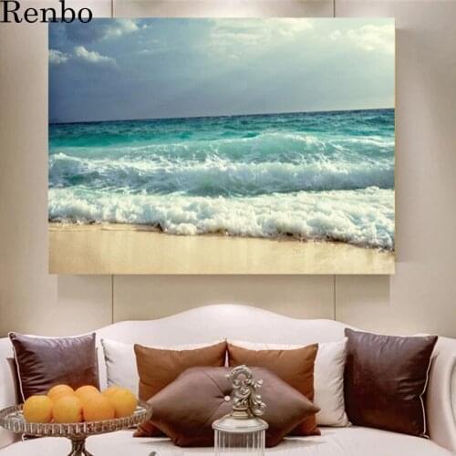 5D DIY Diamond Painting Beach Seascape 3D Full Square round Drill Mosaic Diamond Embroidery beaded Cross Stitch kit Decorations