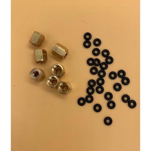 30PCS Printhead ink damper connector adapter with O ring for XP600 TX800 DX4 DX5 DX7 5113 head dumper copper nut connector