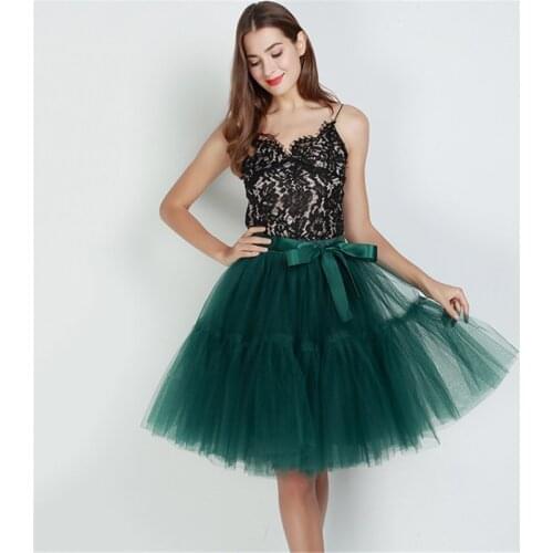 Free Shipping 5 Layer Tutu Tulle Skirts Midi Skirt Women Fashion Party Design Saias Femininas Formal Faldas Cortas