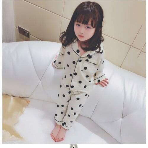 2020 kids clothes children clothing set New Spring Item Girl Sleeping Suit Dot Design Two Colors