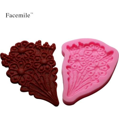 Facemile A bunch Of Flowers Shape Silicone Mold Fondant Molds Cake Decoration Sugarcraft Chocolate Mould Soap 50-263 Gift
