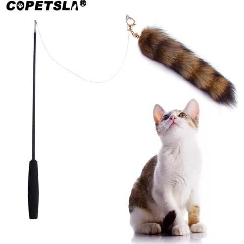 Interactive Cat Feather Toy Feather Teaser Stick Wand Pet Retractable Feather Bell Refill Replacement Catcher Product for Kitten