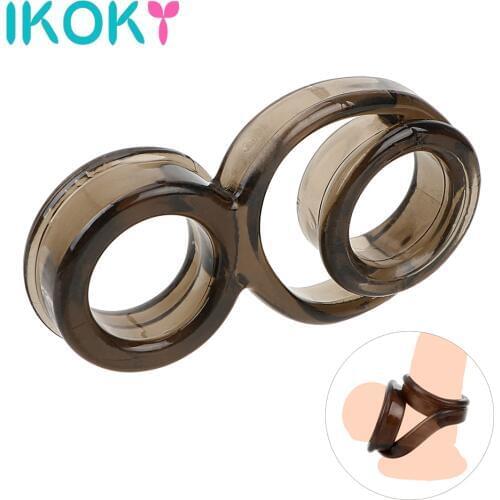 IKOKY Penis Rings Delay Ejaculation Sex Toys For Men Cock Rings Chastity Device Lock Adult Products Scrotum Binding Sex Shop