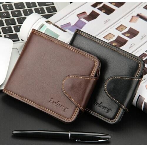 Short Leather Men Wallets Zipper Luxury Brand Famous Credit Card Holders Coin Pocket Male Purse Clutch Black Billetera Hombre
