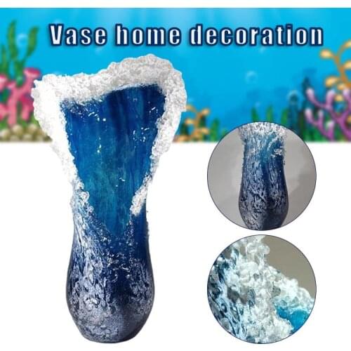 Majestic Wavy Vase Resin Sea Wave Ornament Desktop Flower Pot Home Restaurant Coffee Shop Decoration Ваза Для Цветов