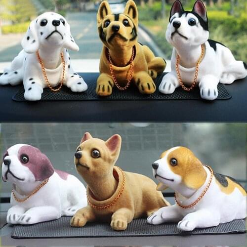 Doll Nodding Dog Shaking Head Resin Simulation Car Dog Toy Dashboard Decoration Car Ornament Cute Car Accessories