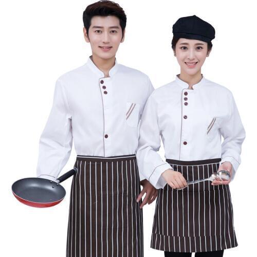 Chef Jackets Long Sleeves Restaurant Uniform Hotal Uniform Canteen Work Clothes Custom