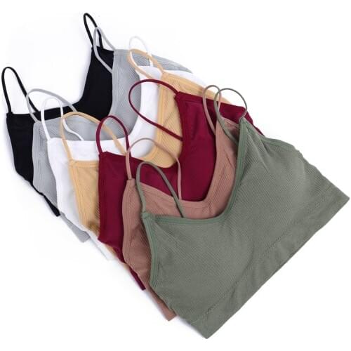 Summer Simple Push Up Bras Solid Women Sexy Seamless Bralette Wire Free Girls Wild Bra Elastic Crop Tops with Padded Lingerie