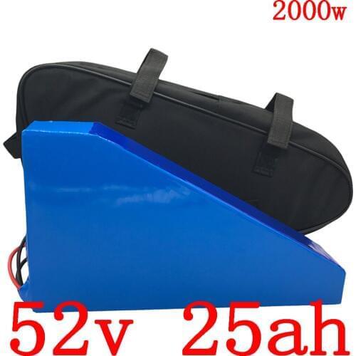 Free customs tax 52v 1000w 2000W electric scooter battery 51.8V 25AH electric bike battery 52V 25AH lithium battery+5A charger
