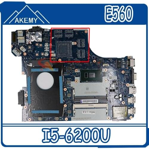 Laptop motherboard For LENOVO Thinkpad E560 I5-6200U Mainboard 01AW108 NM-A561 SR2EY DDR3