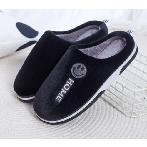 2021 New Fashion Men Home Slippers Warm Rabbit Wool Anti Slip Couples Cotton Shoes Comfortable Thick Bottom Male Casual Shoes