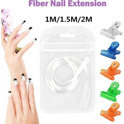 1m/1.5m/2m Nail Art Fiberglass DIY Acrylic Nail Extension Tips+Nail Remover Pusher+Polishing Block+Nail Art Brush Nail SetsTSLM2