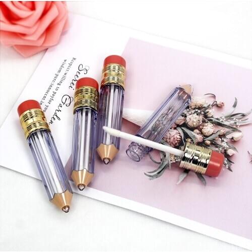 5ml Plastic Clear Empty Pencil Lip Gloss Tube Cosmetic Lipgloss Stick Packaging Container