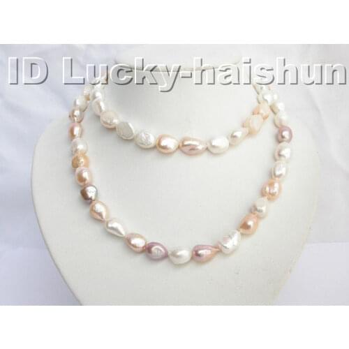Selling Jewelry>>>Genuine 32" Baroque pink white purple pearl necklace j4027