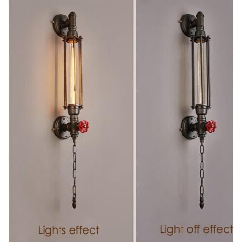 Steam punk industrial light E27 pipe light vintage wall lamp bedside bedroom aisle wall sconce cafe restaurant light