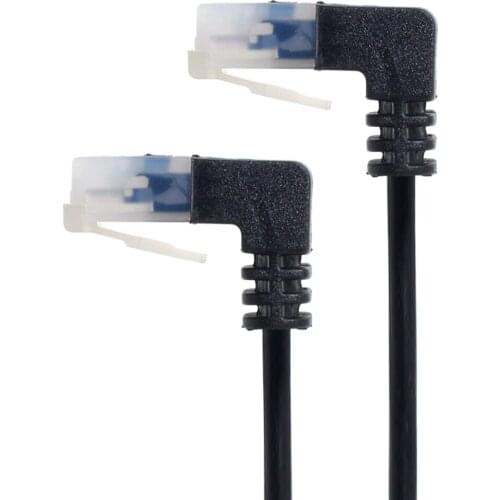 RJ45 Down Angled 25cm UTP Network Cable Patch Cord 90 Degree Cat6a Lan Ultra Slim Cat6 Ethernet Cable for Laptop Router TV BOX