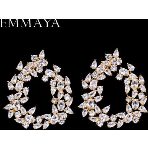 EMMAYA Fashion Earring 2018 New Full Austria Crystal CZ Crystal Lover Stud Earrings For Women Mom Gift
