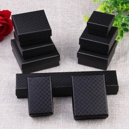Jewelry Box for Ring Earring Bracelet Pendant Necklace Package Display Jewelry Organizer Storage Gift Boxes Black White Blue Red