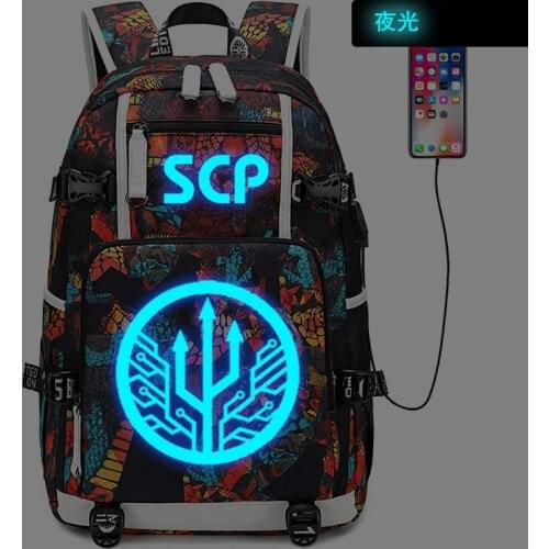 SCP Backpack Luminous Multi-function Large Capacity Women Men School bag Travel Backpack Waterproof Laptop Backpack Mochila