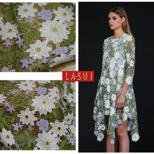 LASUI good quality 1yCouture high-grade heavy water-soluble lace fabric imports large fashion dress fabric S0034