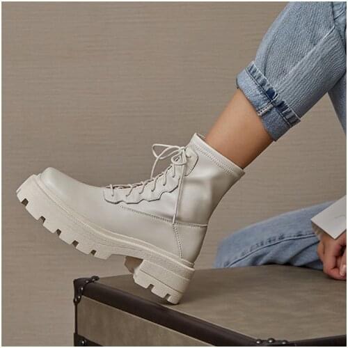 Women Shoes Women Boots Winter Block Ankle Boots for Women Zapatos De Mujer Womens Platform Heels Chunky Boots Platform Boots