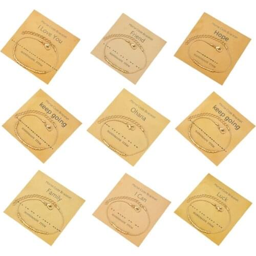 Handmade Morse Code Letter Multi-style Metal Beads Bracelet For Women Adjustable Gold Chain Bracelets Fashion Jewelry