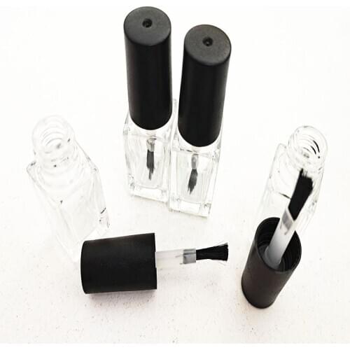 10pcs 4ml/5ml empty nail polish bottle cosmetic container clear glass with lid brush nail glass bottle with brush