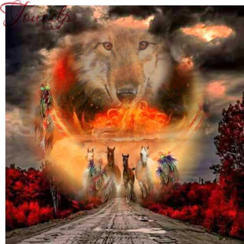 100% Full 5D Diy Daimond Painting Horses&Wolf 3D Diamond Painting Full Rhinestones Diamant Painting Embroidery Decorations