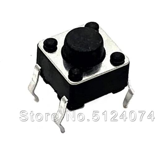 100pcs/lot 6*6*5MM key/touch/button micro switch DIP vertical 4pin induction cooker copper pin