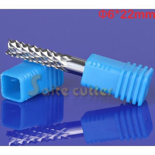 2pcs 6*22MM HQ PCB Corn Cutter CNC Router Bits End Milling Printer Circuit Board, Hard Wood, HDF Fiber Glass
