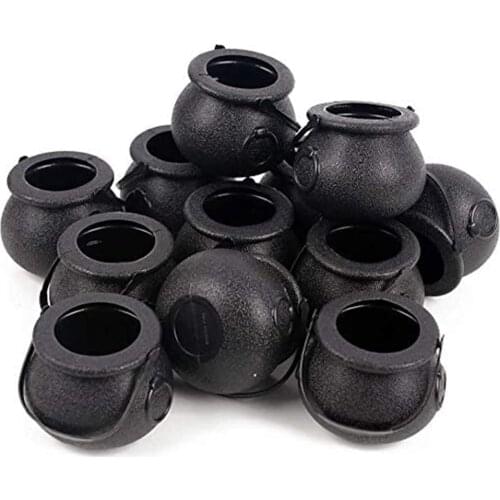 24 Pack Mini Candy Kettles Novelty Cauldron Kettles Cups Multi-purposed Novelty Candy Holder Pot with Handle